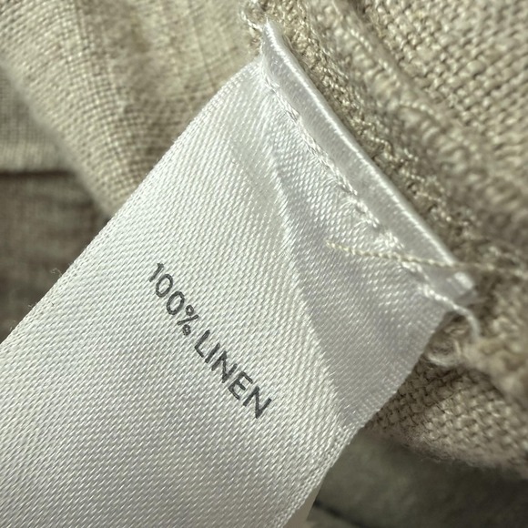 Pure Jill Pants Womens 2X Beige Linen Cropped Tapered Pull on Pockets Coastal - Picture 7 of 13